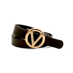 Valentino By Mario Valentino Black and Gold Belt